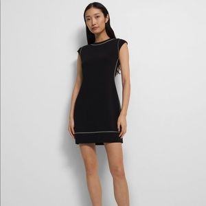NWT: Theory Embroidered Shift Dress in Admiral Crepe